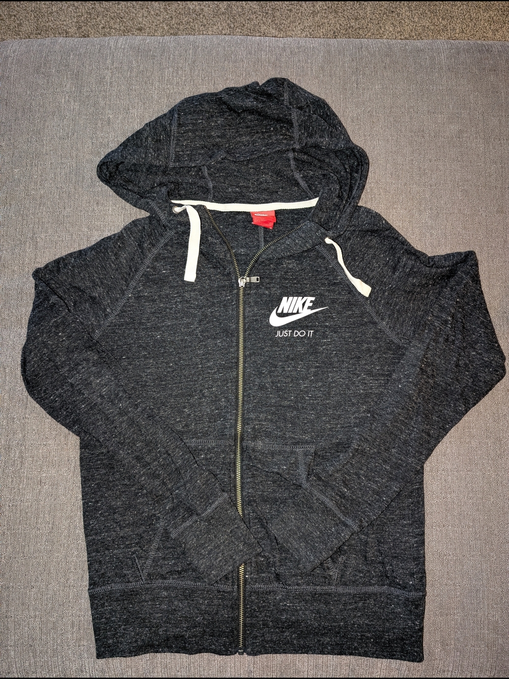 Nike Gym Vintage Full-Zip Hoodie in  Charcoal Heather